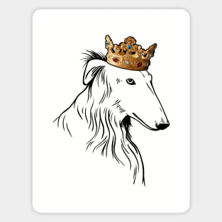 Borzoi Dog King Queen Wearing Crown Magnet